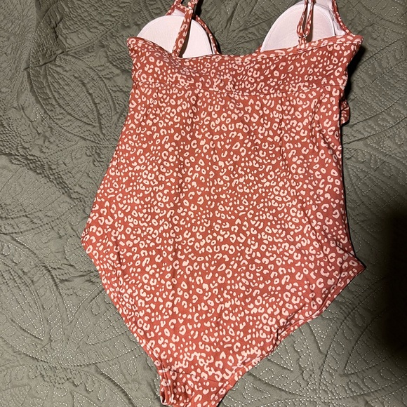 Isabel Maternity One Piece Swimsuit in Burnt orange Leopard Print - Picture 2 of 2